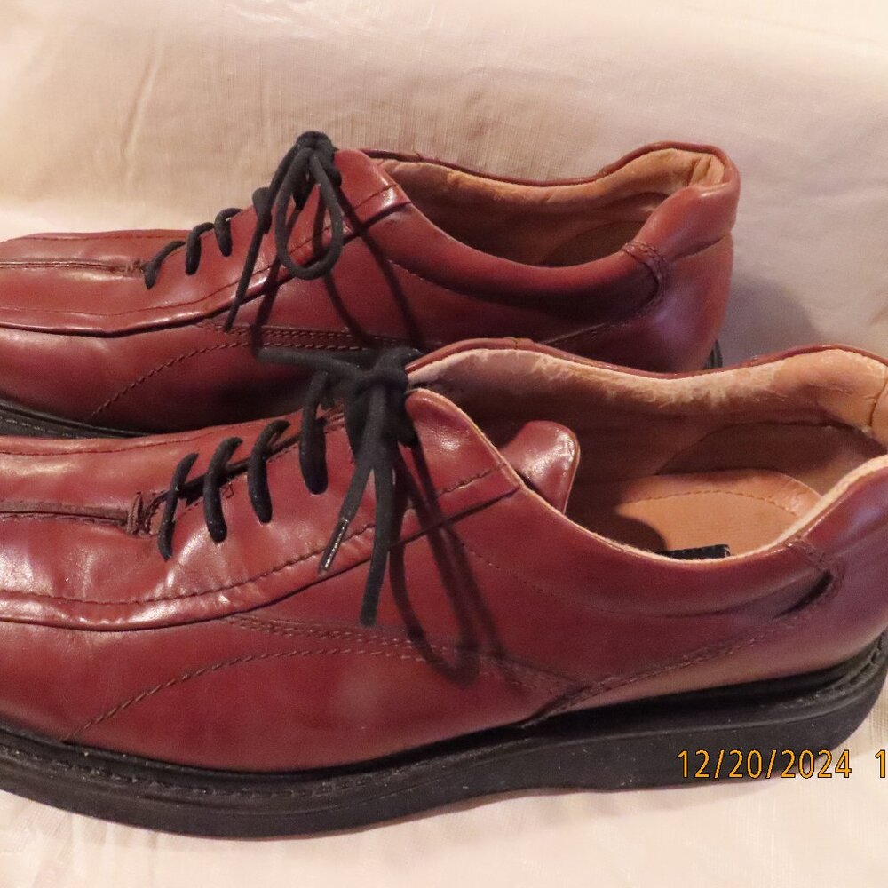 London Underground Shoes Men US size 12M Maltese Square Toe Oxford Brown Lace Up